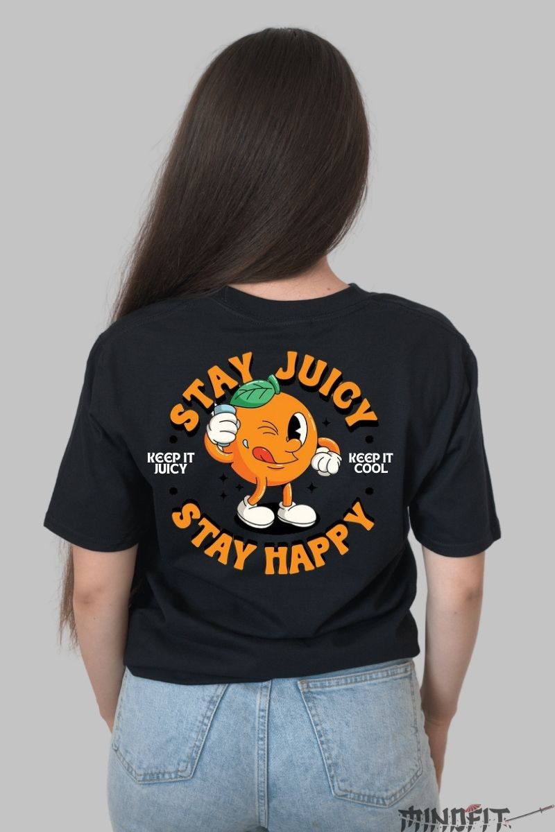 Tricou Orange Stay Fresh dama negru spate