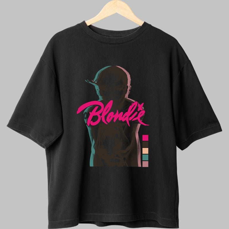 Tricou Rock Blondie Abstract Neon fata negru