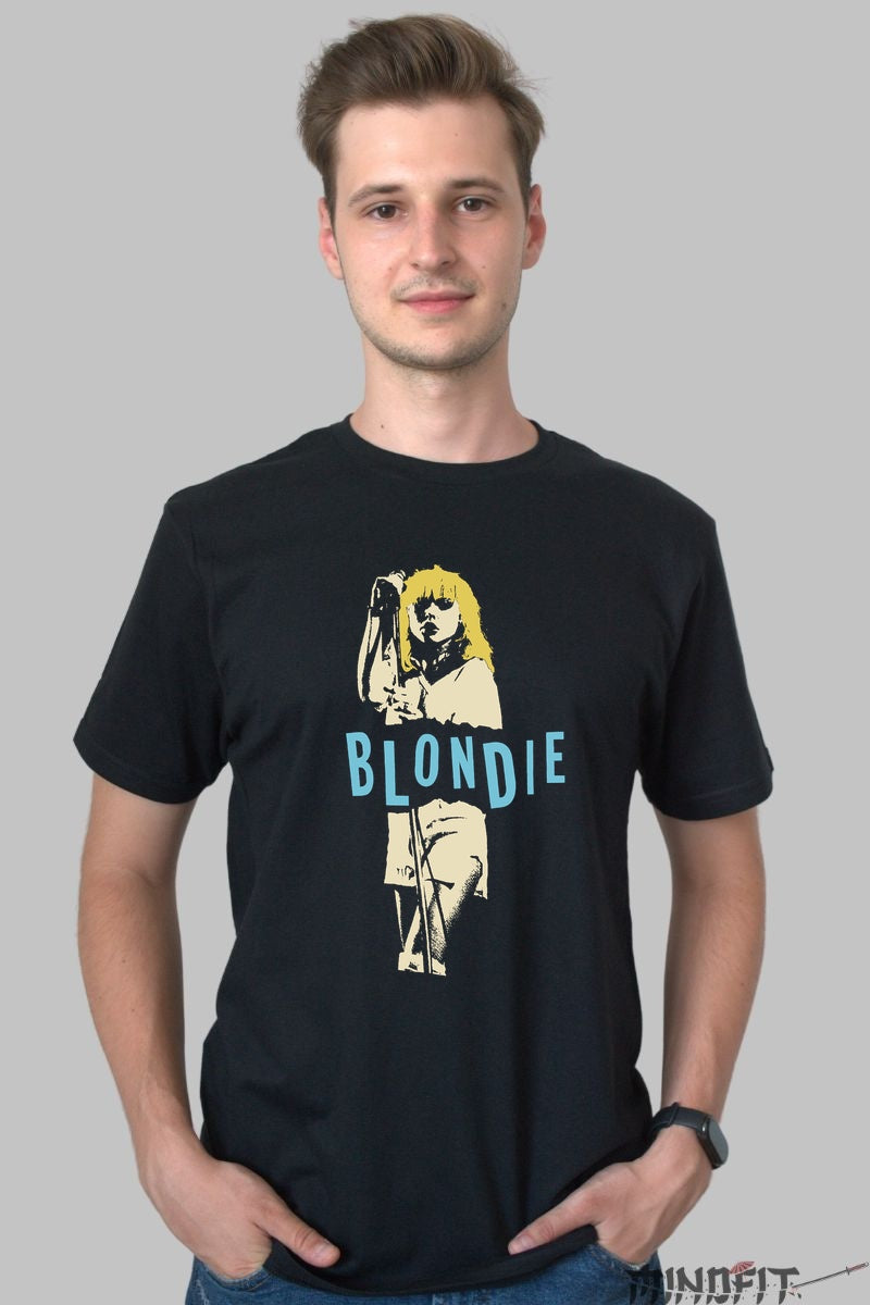Tricou Rock Blondie Minimal Retro barbat negru