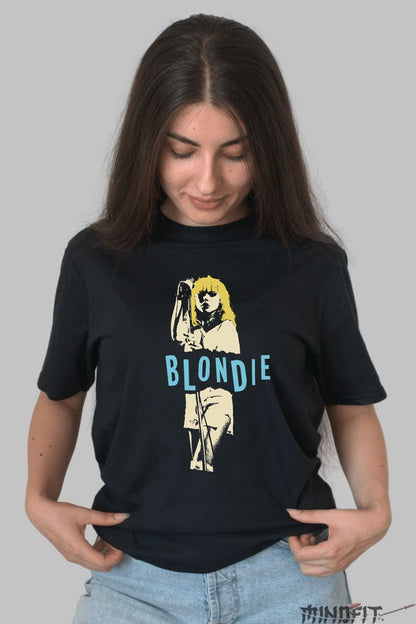 Tricou Rock Blondie Minimal Retro dama negru