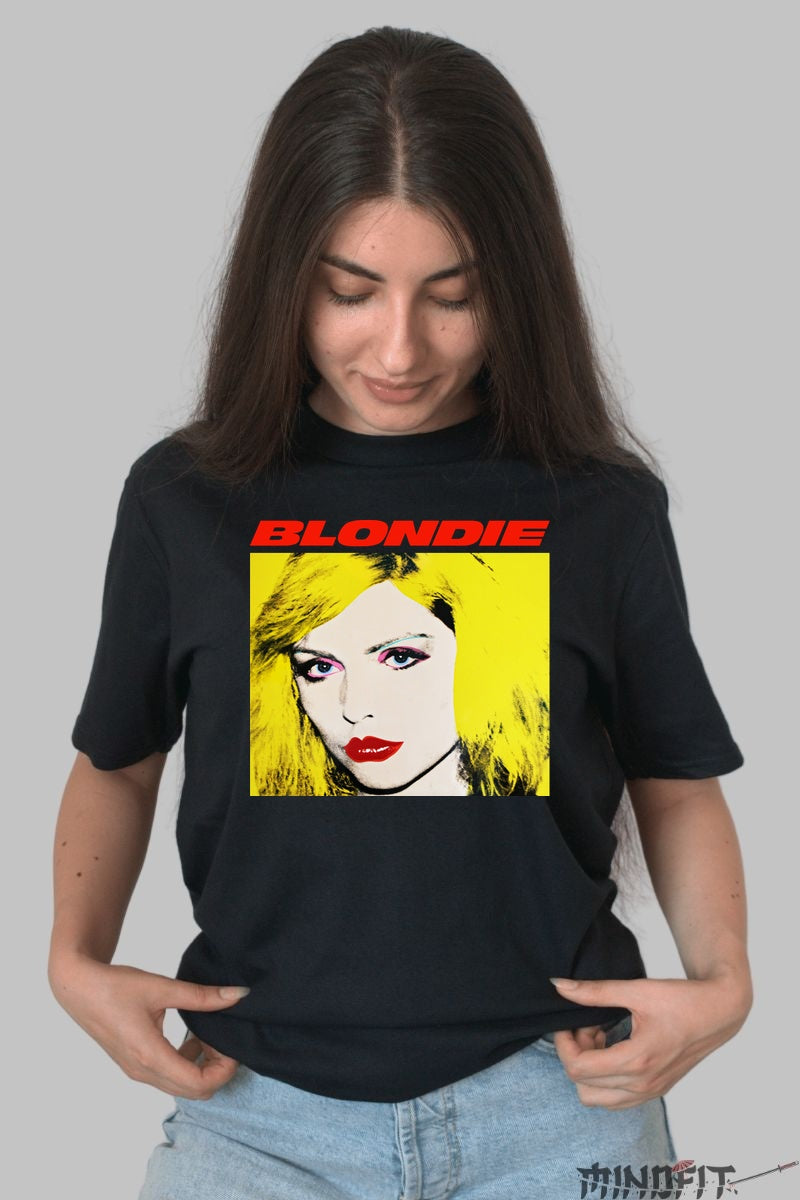 Tricou Rock Blondie Pop Art dama negru