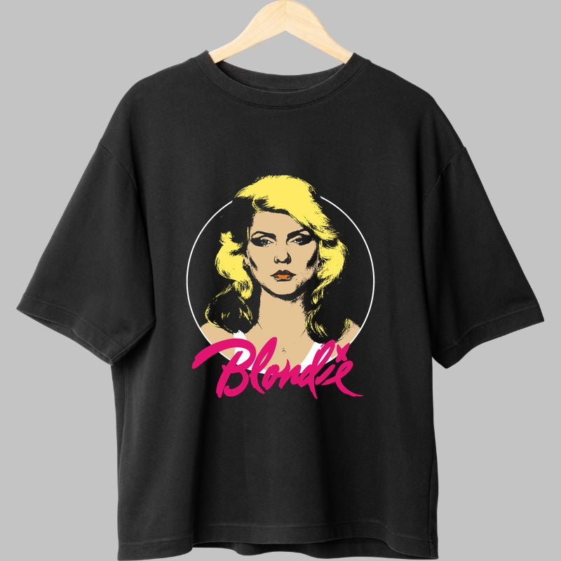 Tricou Rock Blondie Retro Circle fata negru