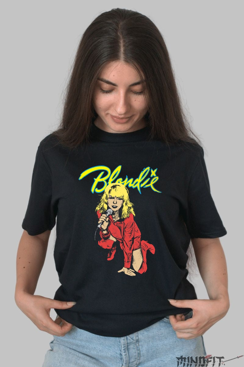 Tricou Rock Blondie Retro Comic dama negru