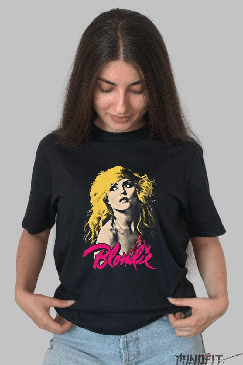 Tricou Rock Blondie Retro Icon dama negru