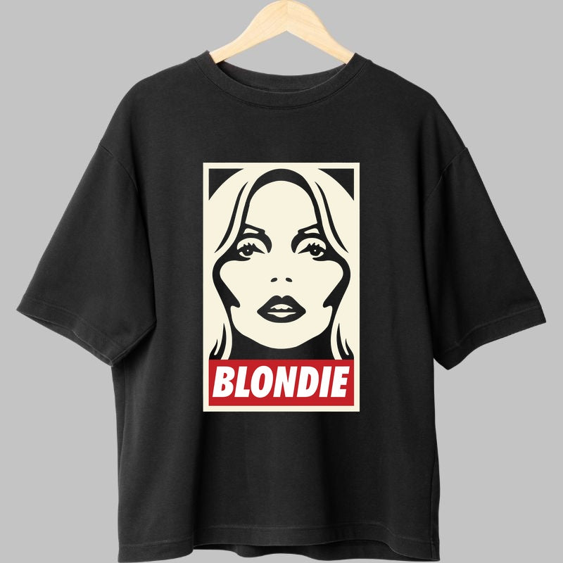 Tricou Rock Blondie Retro Poster Style fata negru