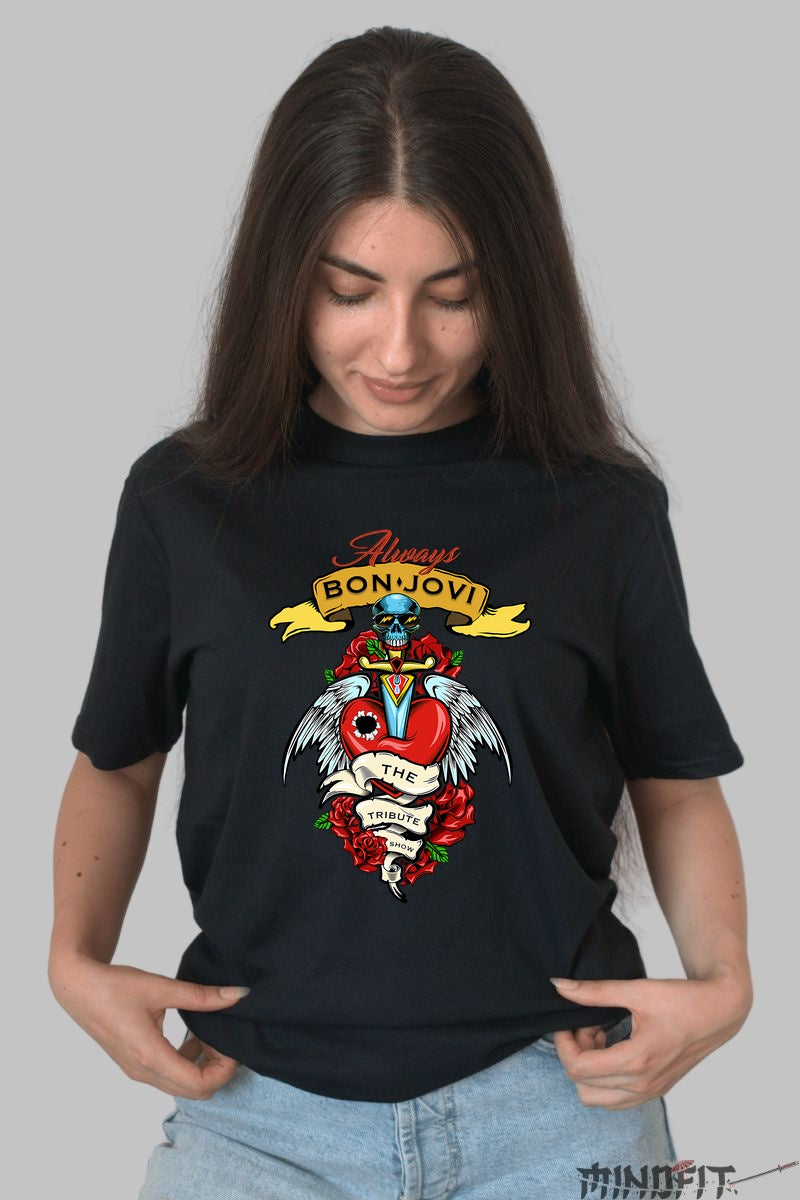 Tricou Rock Bon Jovi Always Tribute dama negru