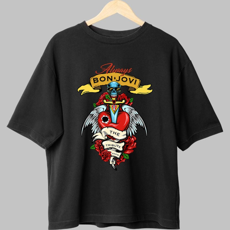 Tricou Rock Bon Jovi Always Tribute fata negru