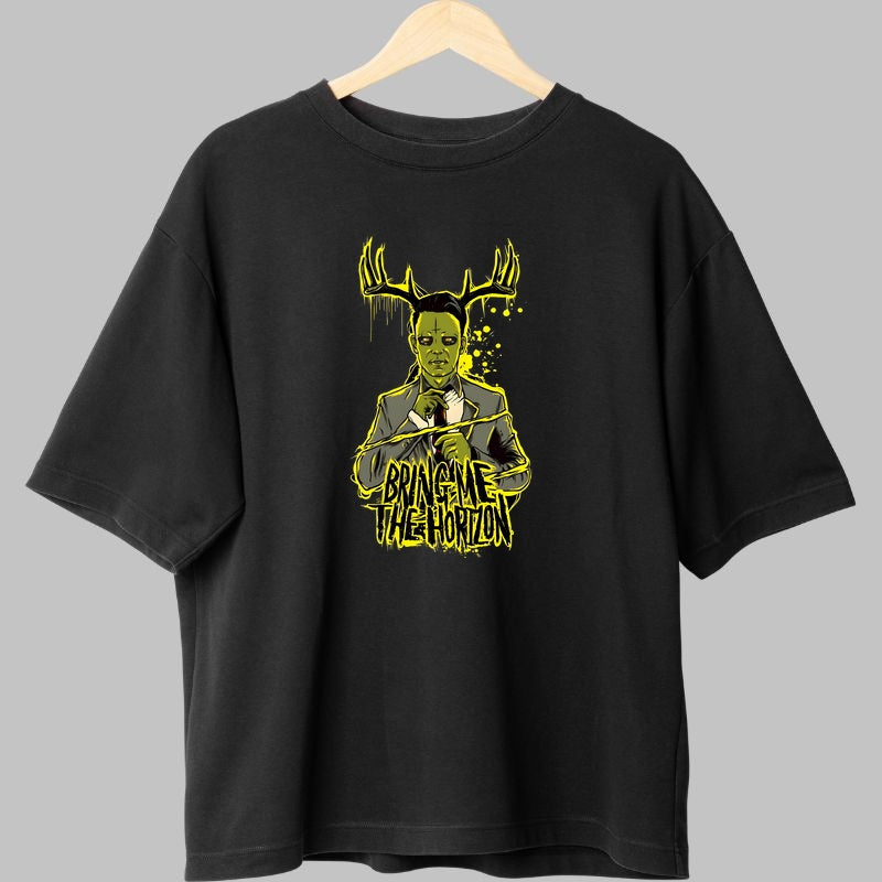 Tricou Rock Bring Me The Horizon Antler Vision fata negru