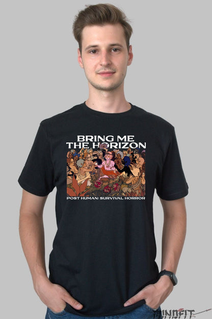 Tricou Rock Bring Me The Horizon Post Human barbat negru