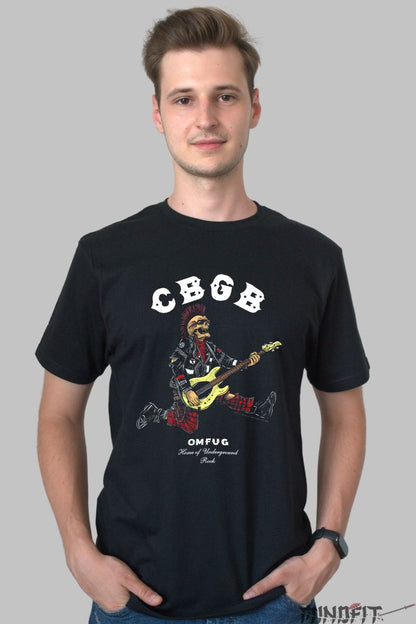 Tricou Rock CBGB Punk Skeleton barbat negru
