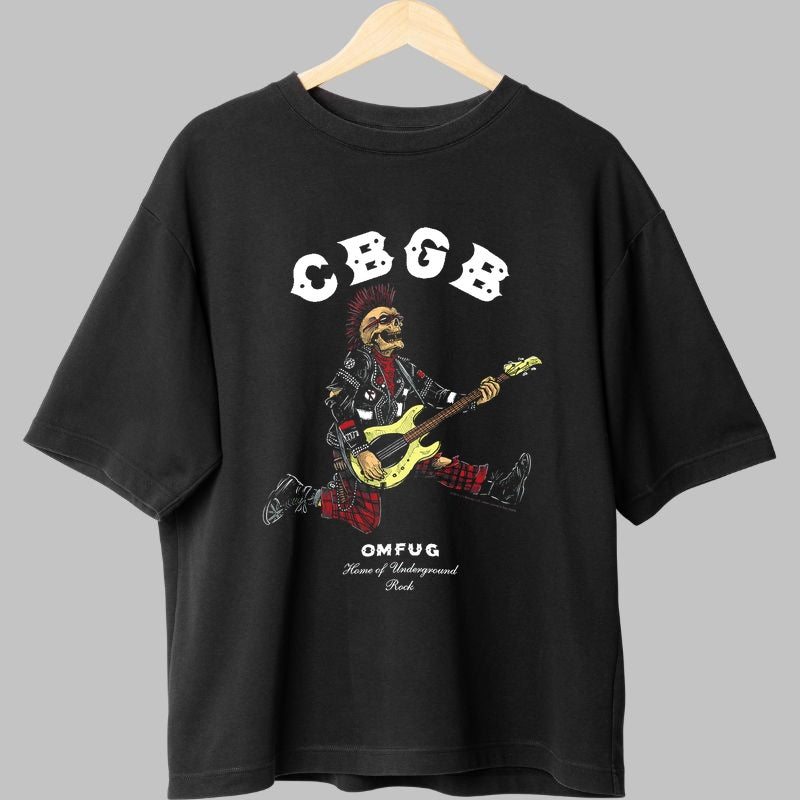 Tricou Rock CBGB Punk Skeleton fata negru