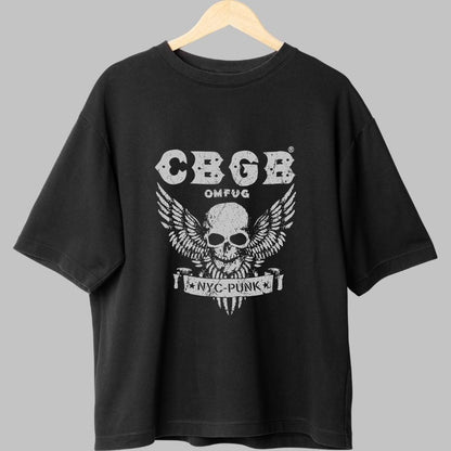 Tricou Rock -CBGB Skull Punk fata negru