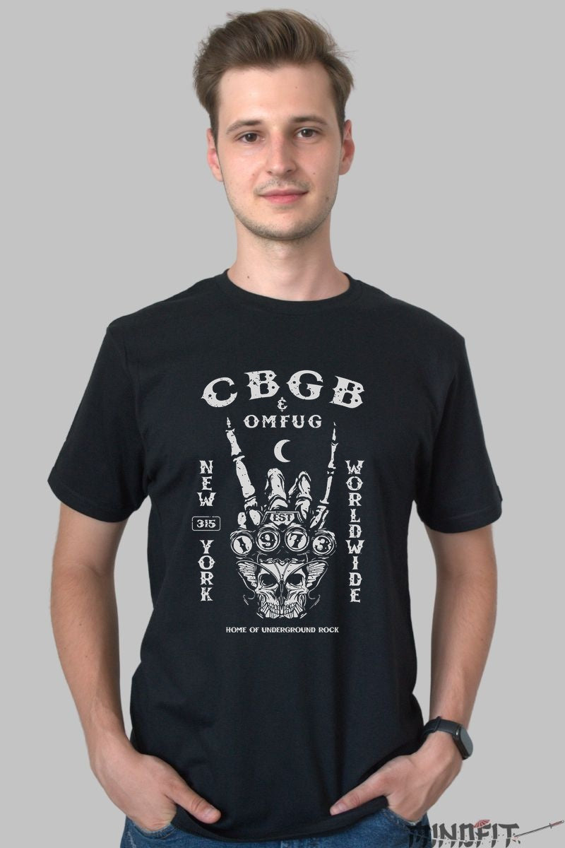 Tricou Rock -CBGB Worldwide Skull barbat negru