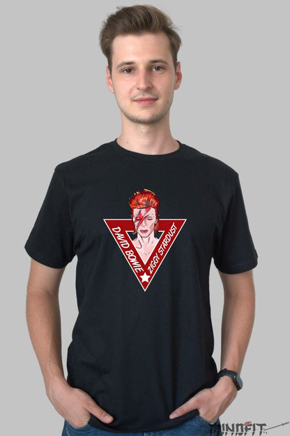 Tricou Rock David Bowie Ziggy Stardust barbat negru