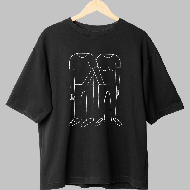 Tricou Rock -Minimal Love Sketch fata negru