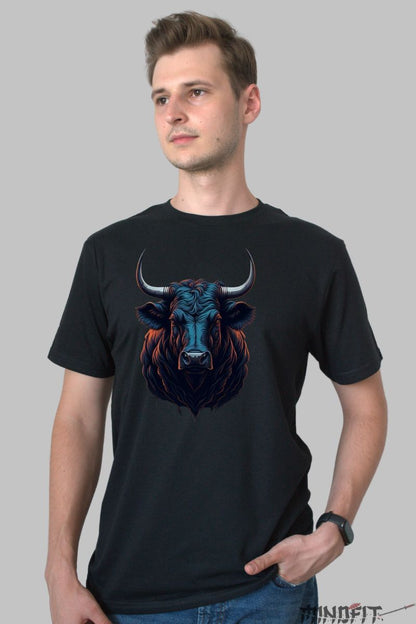 Tricou Taur Negru barbat negru fata
