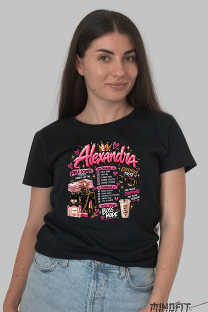 Tricou Amuzant - Boss Mode Expensive Taste dama negru