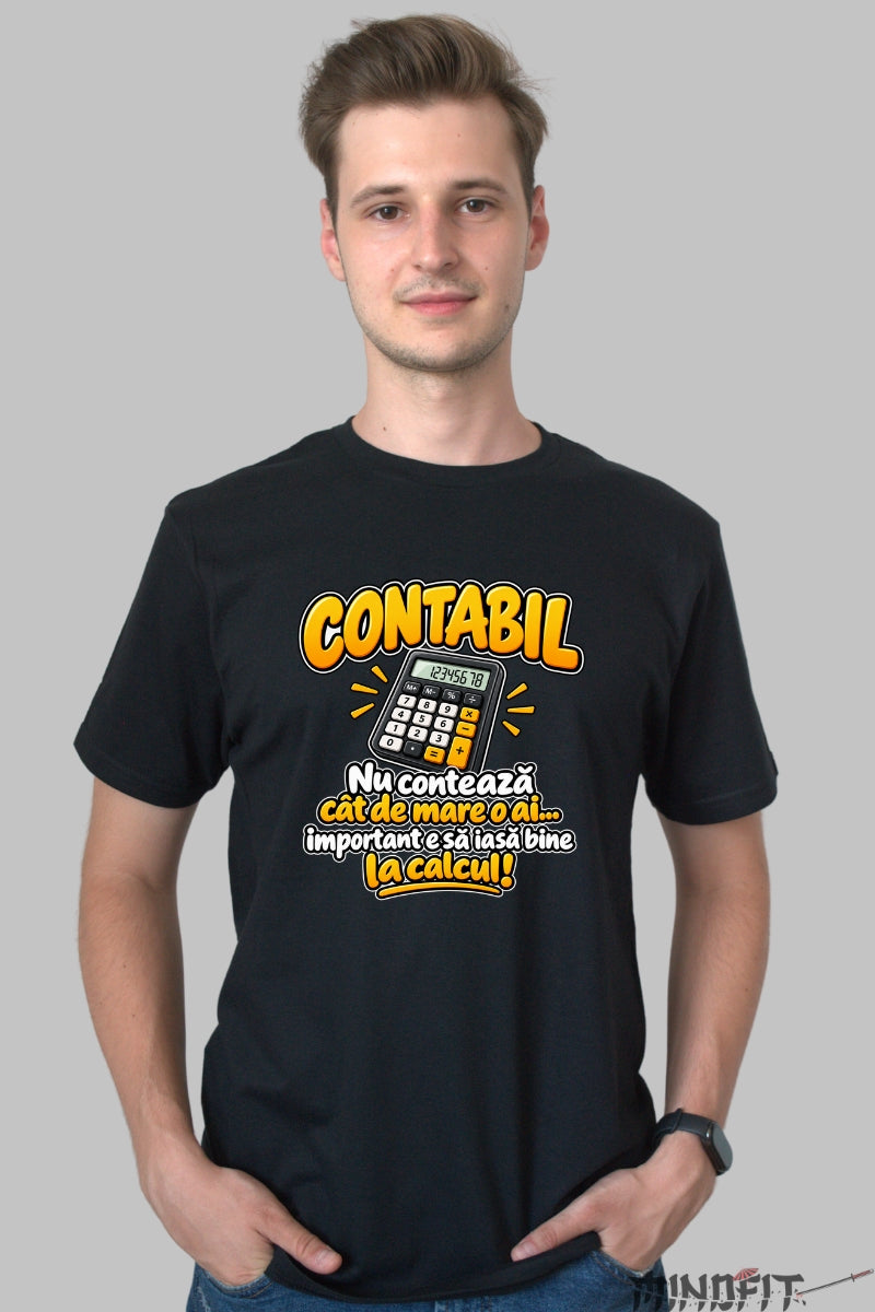 Tricou Amuzant - Contabil Bun La Calcul barbat negru