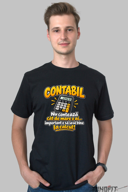 Tricou Amuzant - Contabil Bun La Calcul barbat negru