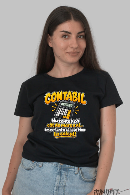 Tricou Amuzant - Contabil Bun La Calcul dama negru