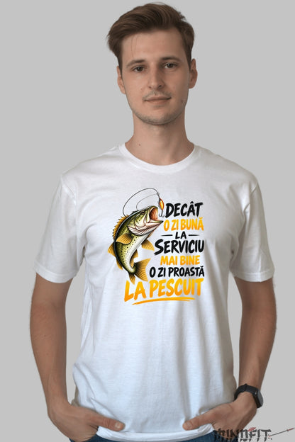 Tricou Amuzant - Decat O Zi Buna La Serviciu barbat alb