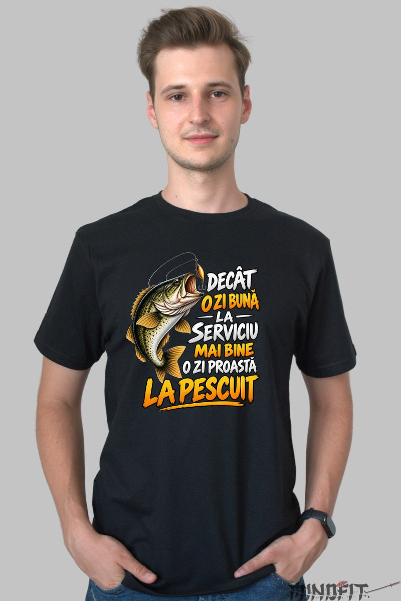 Tricou Amuzant - Decat O Zi Buna La Serviciu barbat negru