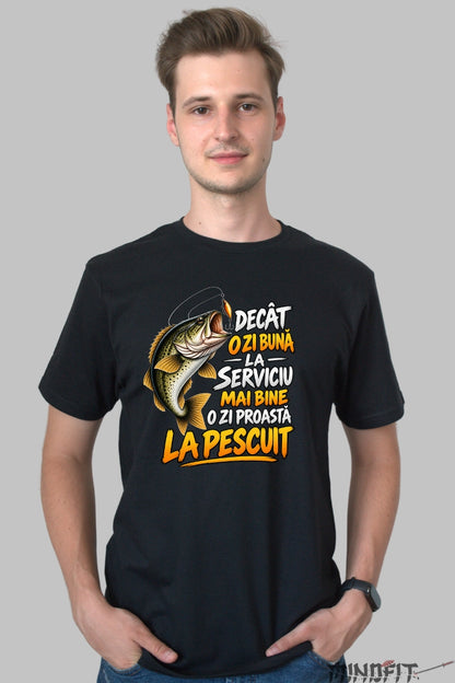 Tricou Amuzant - Decat O Zi Buna La Serviciu barbat negru