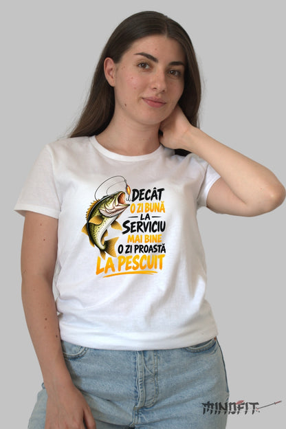 Tricou Amuzant - Decat O Zi Buna La Serviciu dama alb