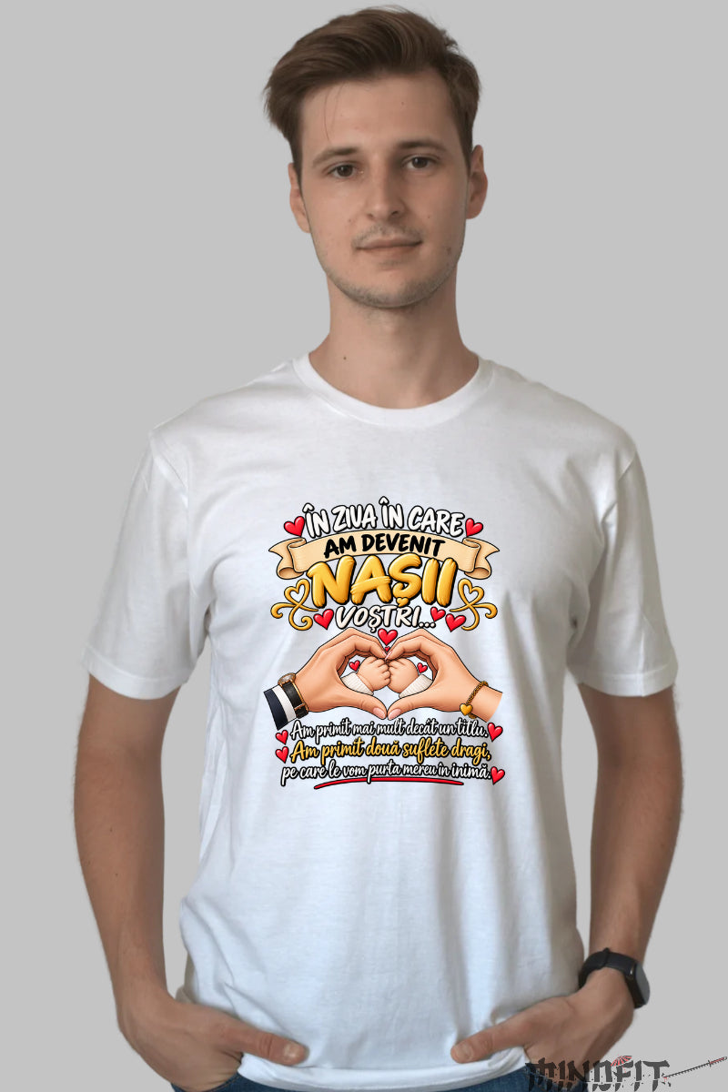 Tricou Amuzant - In Ziua In Care Am Devenit Nasii Vostri barbat alb