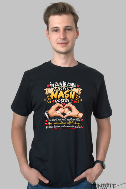Tricou Amuzant - In Ziua In Care Am Devenit Nasii Vostri barbat negru