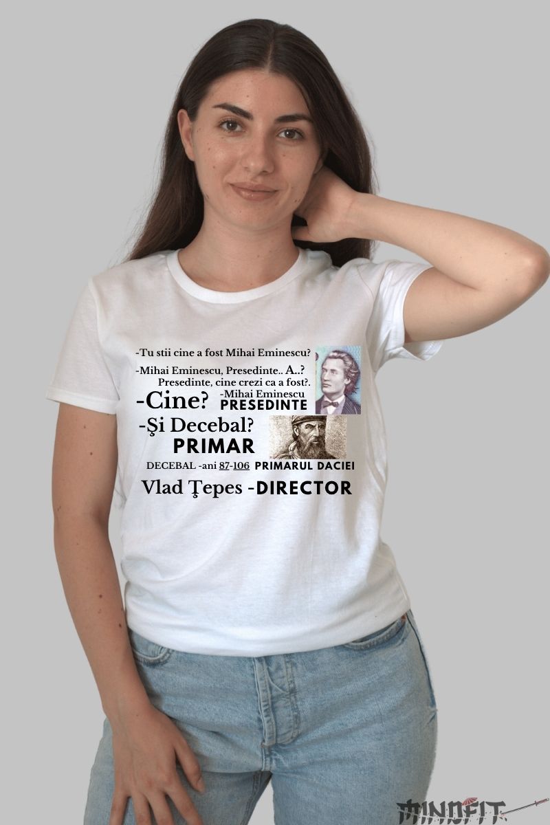 Tricou Amuzant Istoric Dama Alb Fata