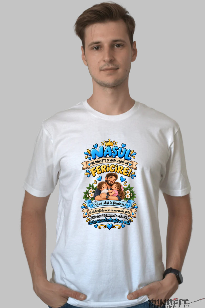 Tricou Amuzant – Nasul Va Doreste O Viata Plina De Fericire barbat alb
