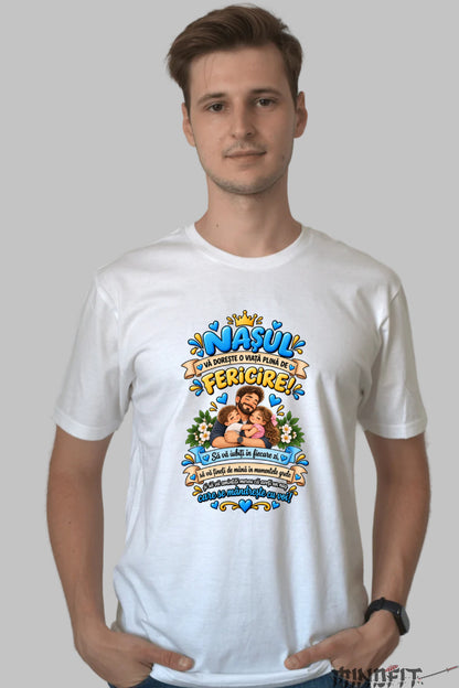 Tricou Amuzant – Nasul Va Doreste O Viata Plina De Fericire barbat alb