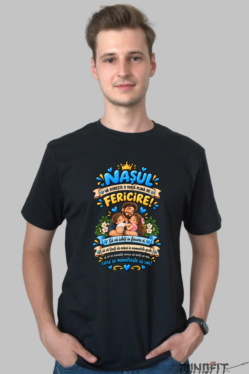 Tricou Amuzant – Nasul Va Doreste O Viata Plina De Fericire barbat negru