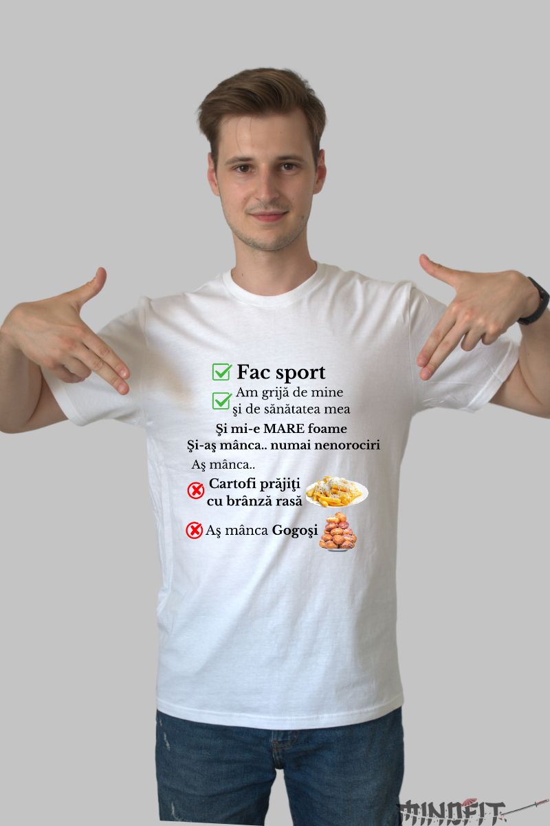 Tricou Amuzant Viral Barbat Alb