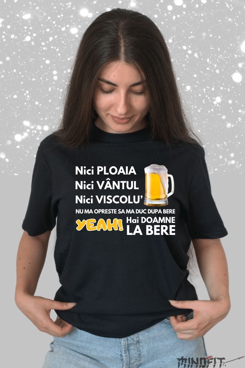 Tricou Cu Bere Viral Dama Negru