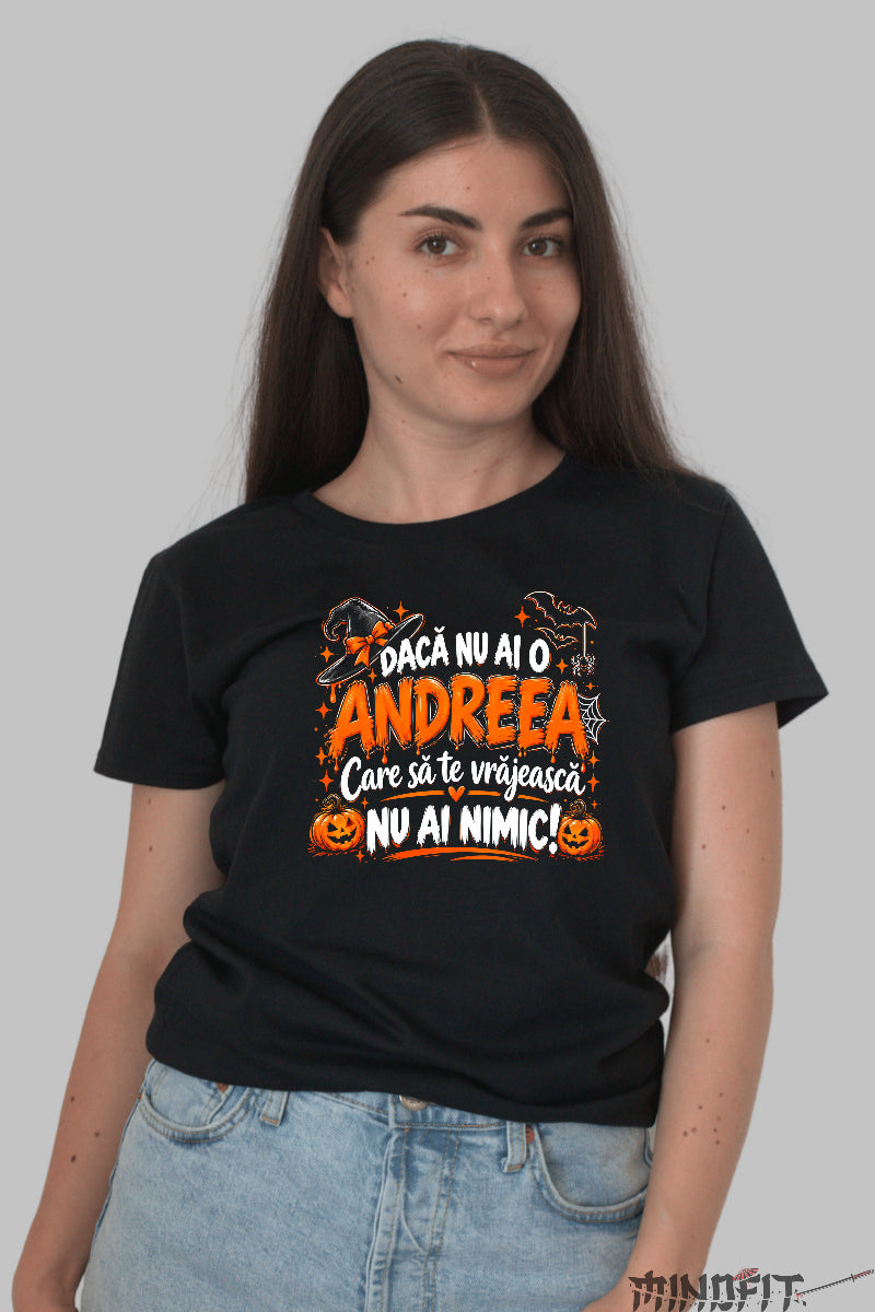 Tricou Personalizat Cu Nume-Halloween dama negru