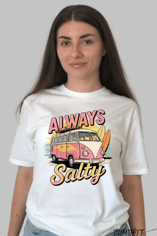Tricou de vara -Always Salty dama alb