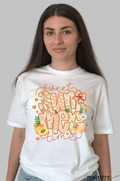Tricou de vara -Peachy Mood alb dama