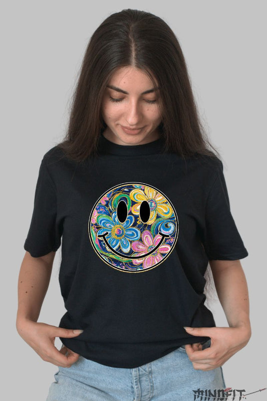 Tricou vara -Summer Emoji dama negru