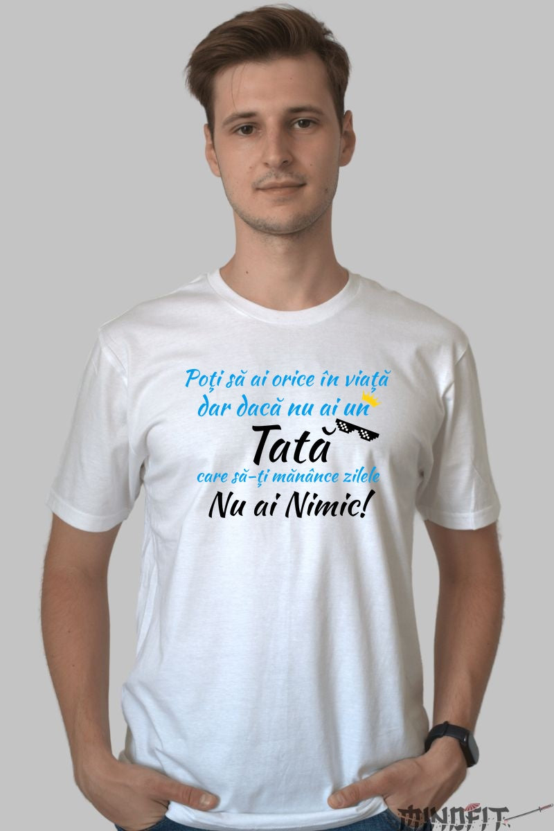 Tricou 8 Martie - Mama Mea E Totul Barbat Alb