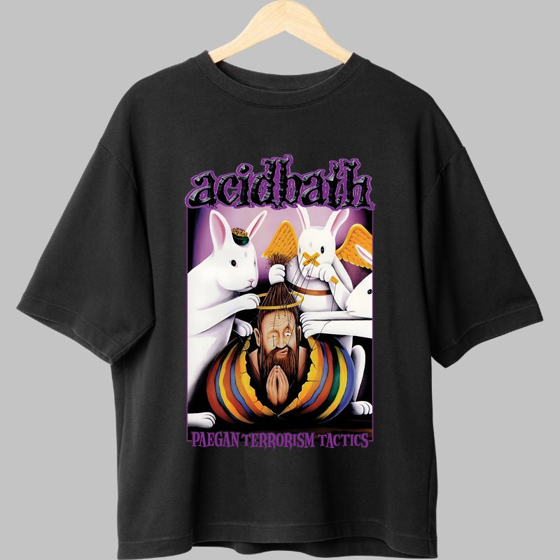 Tricou Acid Bath - Paegan Terrorism Tactics Artwork fata negru