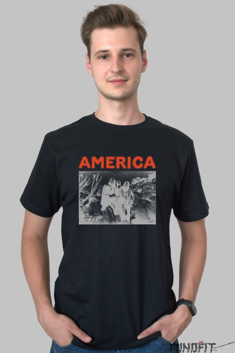 Tricou America Desert Vibes - Rock & Cactusi barbat negru