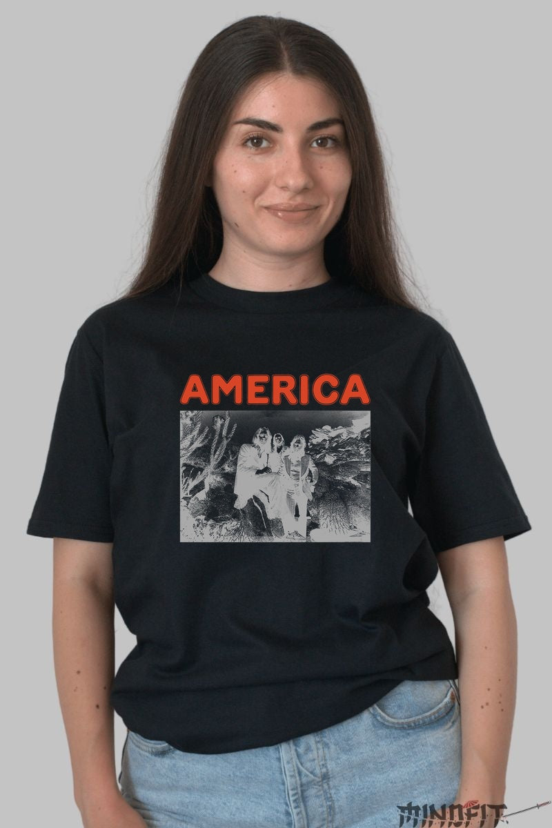 Tricou America Desert Vibes - Rock & Cactusi dama negru