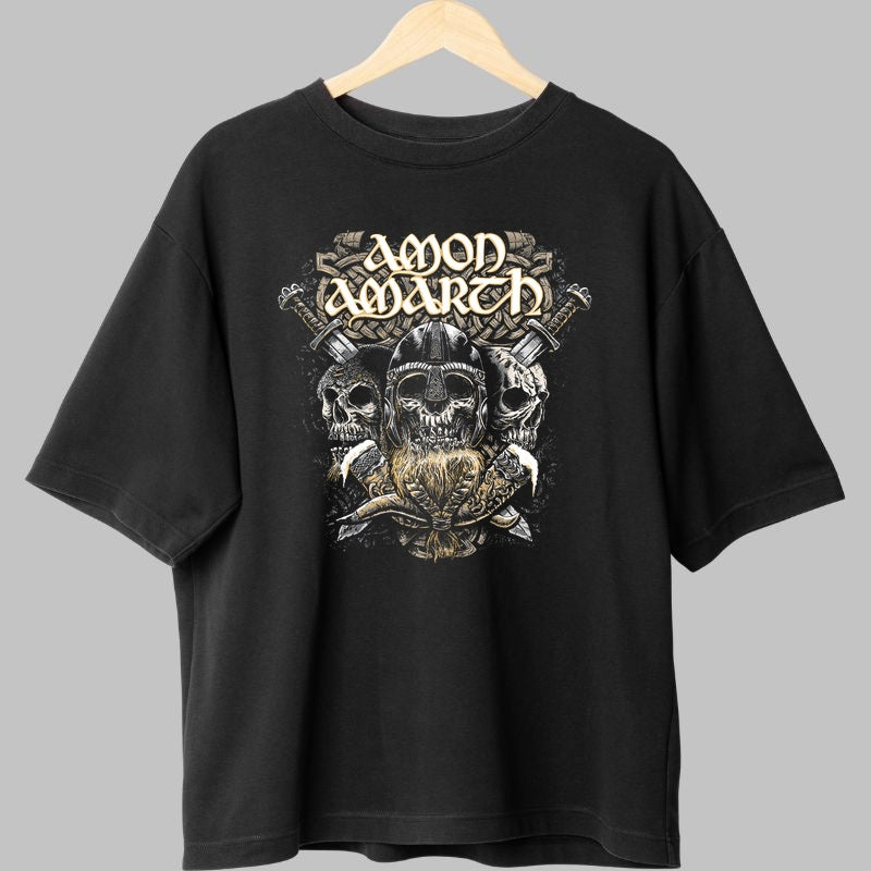 Tricou Amon Amarth - Viking Skull Legacy fata negru