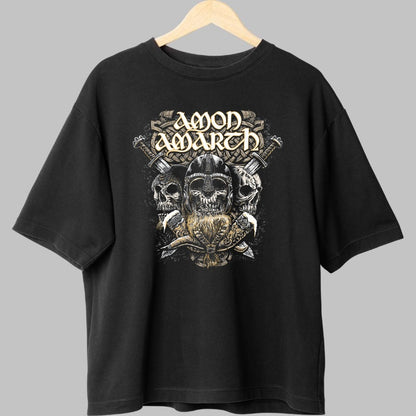 Tricou Amon Amarth - Viking Skull Legacy fata negru