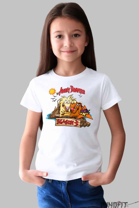 Tricou Angry Beavers Season 3 - Cartoon Network fata alb