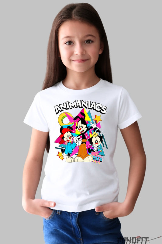 Tricou Animaniacs 90s - Cartoon Clasic Renascut fata alb