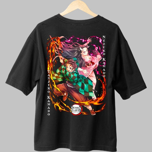 Tricou Anime Demon Slayer - Fratii Kamado Unite Spate