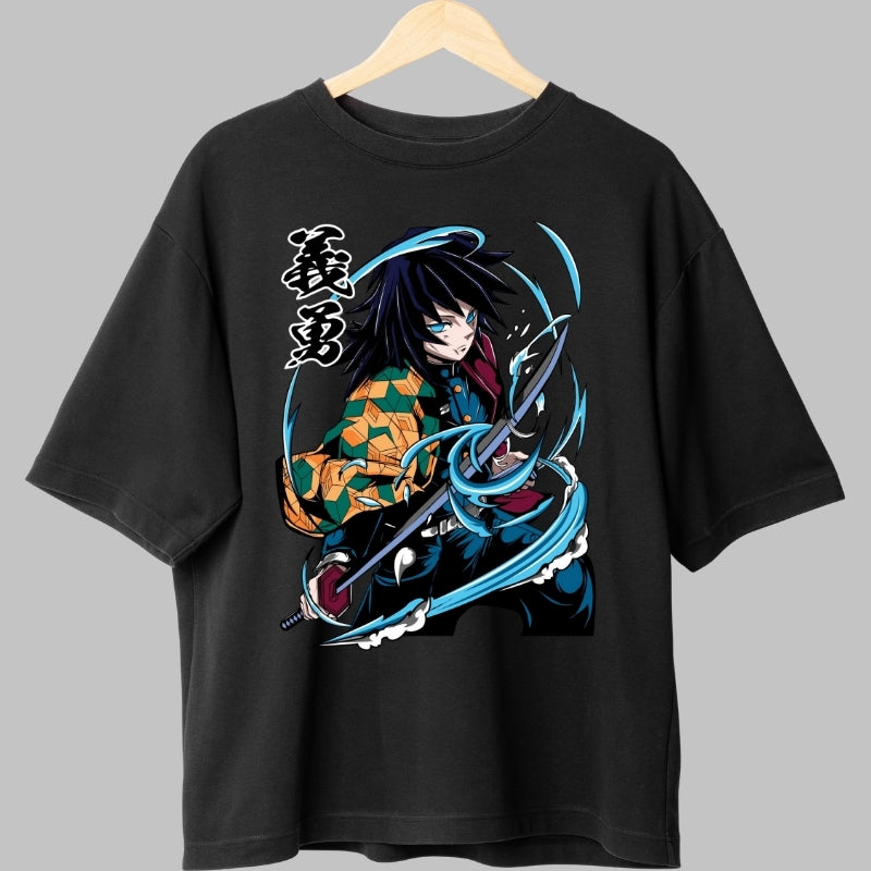 Tricou Anime Demon Slayer - Giyu Tomioka Water Hashira fata